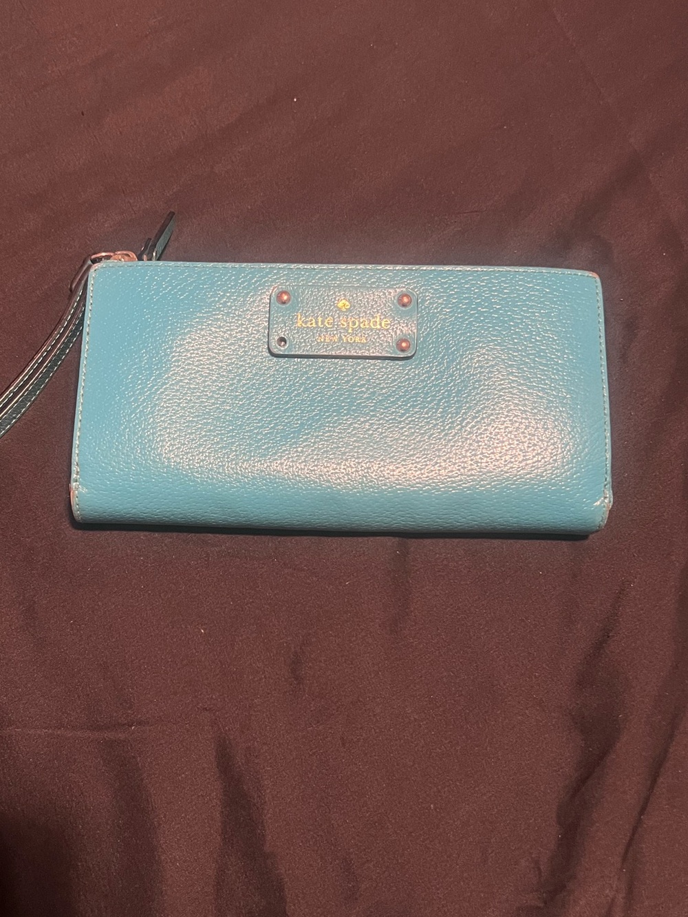 kate spade New York Turquoise Leather Wristlet Wallet